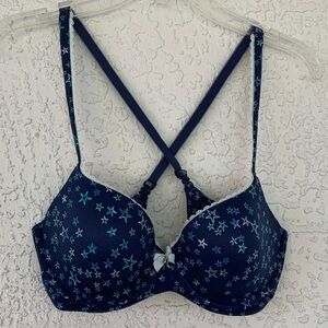 Victoria's Secret Body by Victoria Starry Blue lined Demi bra size 34C